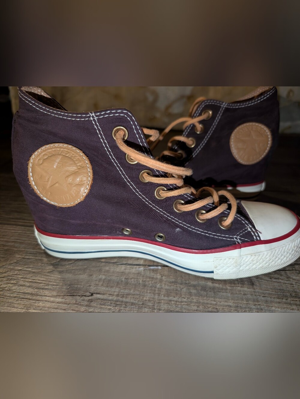 RARE Converse Chuck Taylor All Star Lux Mid Hidden Wedge Sneakers Size 7